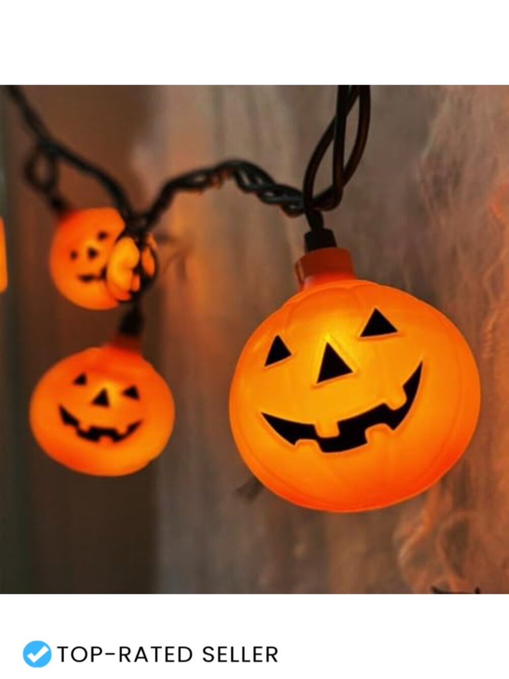 8.5Ft Pumpkin String Lights Outdoor Halloween Decor LED Waterproof UL Listed